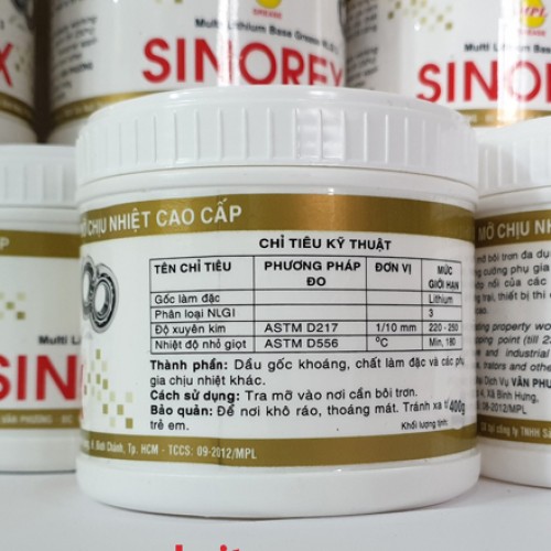 Mỡ chịu nhiệt cao cấp Sinorex