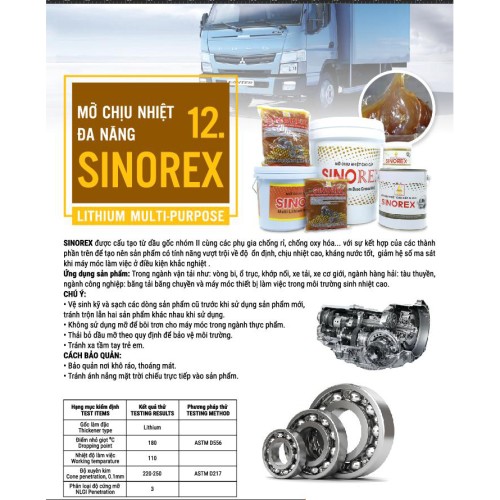 Mỡ chịu nhiệt cao cấp Sinorex